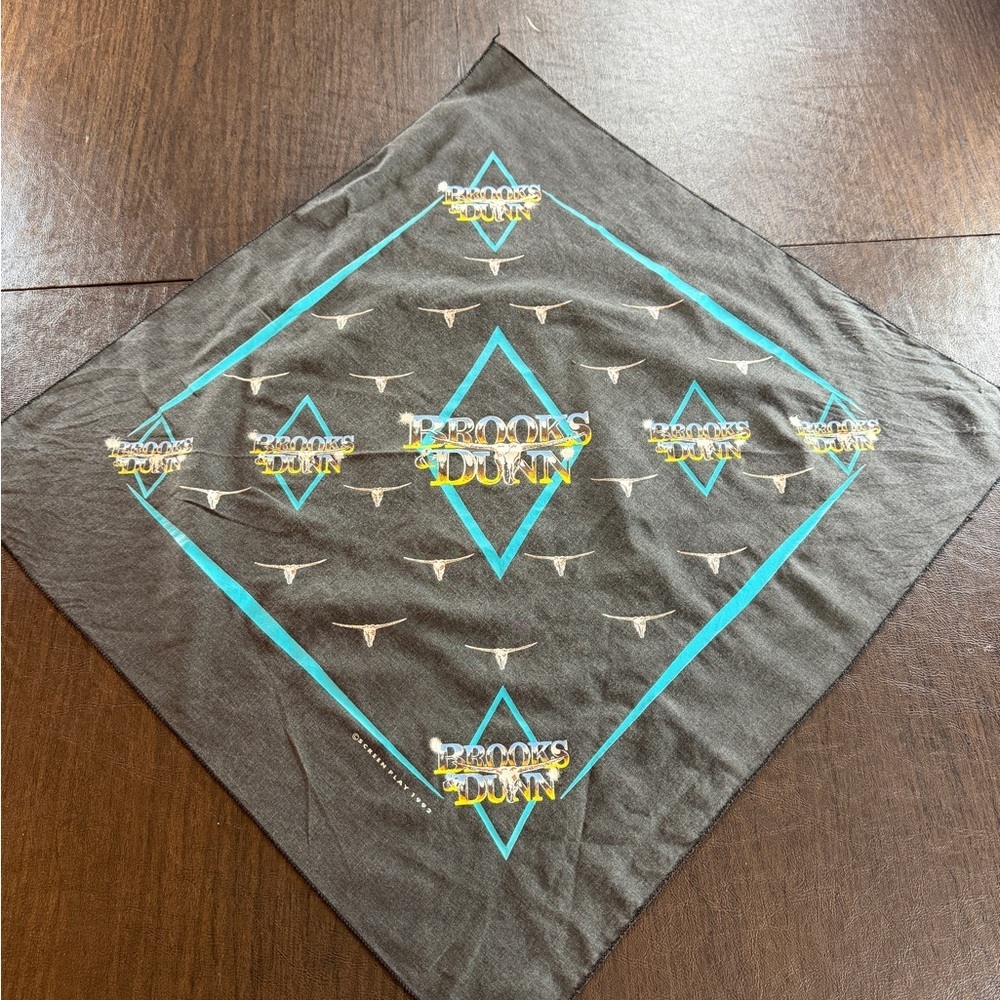 Brooks Brothers Men's Black Scarf with Teal Accent Logo
